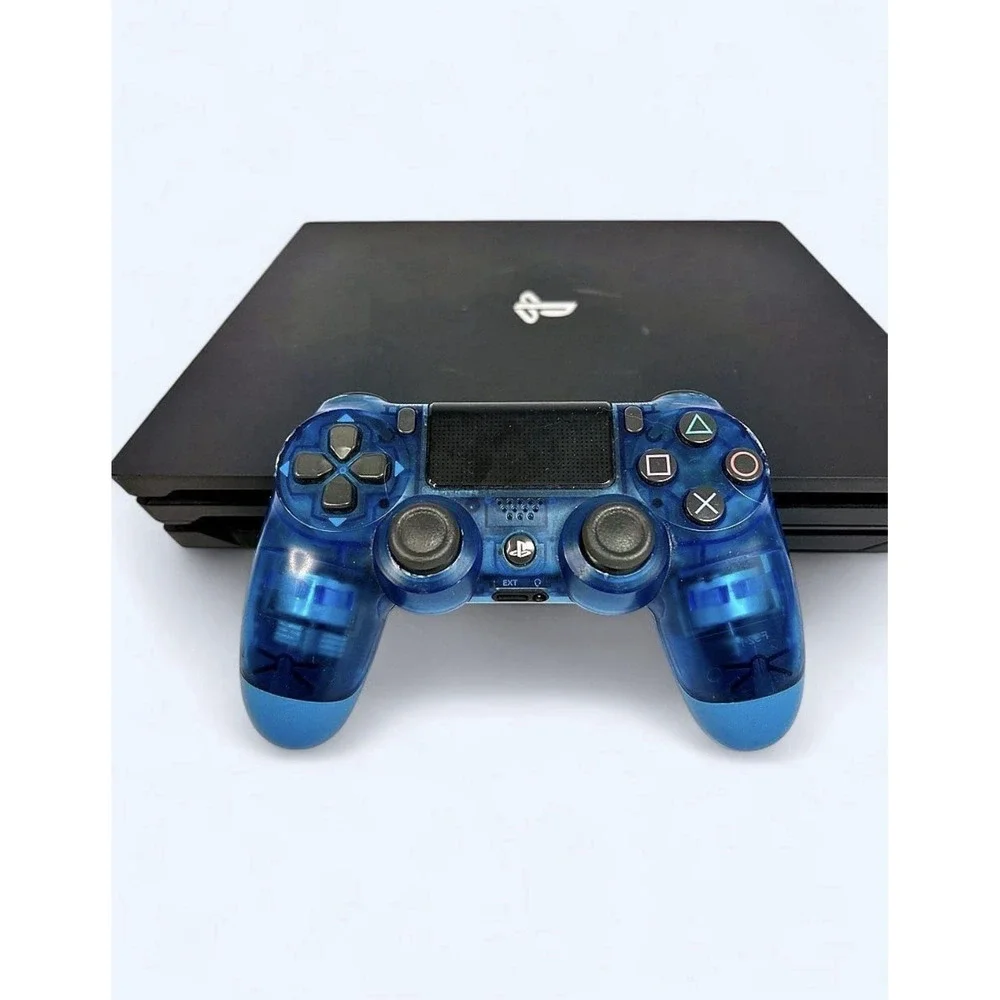 Sony PlayStation 4 Pro 1TB 4K UHD Black w/ Blue DualShock 4 & Cords